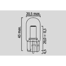 Filament Glass Wedge Bulbs — 12V 21W, W3X16D, Amber, 10 Pack