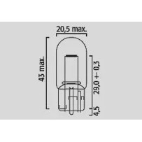 Filament Glass Wedge Bulbs — 12V 21W, W3X16D, Amber, 10 Pack
