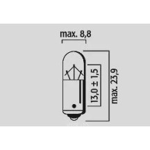 Filament Bulbs — BA9s (H10W), 12V, 2W, 10 Pack