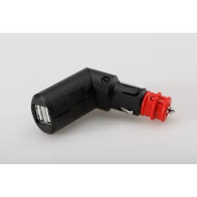 Toma de carga doble USB con enchufe universal — 12 V, 2.1 A, negro