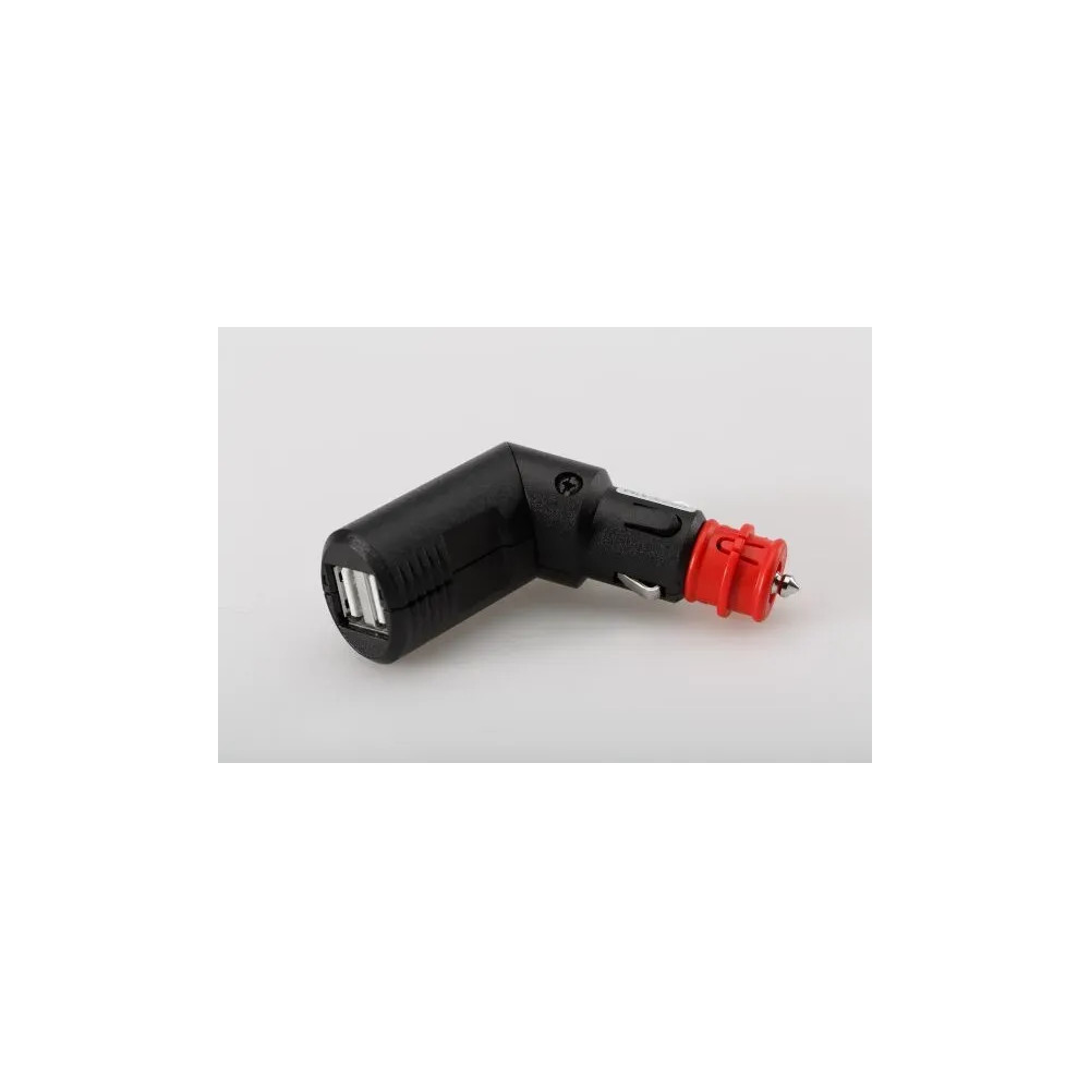 Toma de carga doble USB con enchufe universal — 12 V, 2.1 A, negro