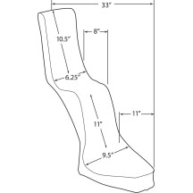 Asiento de vinilo King and Queen — negro, 81.5 cm (32 in), asiento 2 plazas