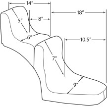 Asiento individual Scorpion — 15 cm (6"), negro