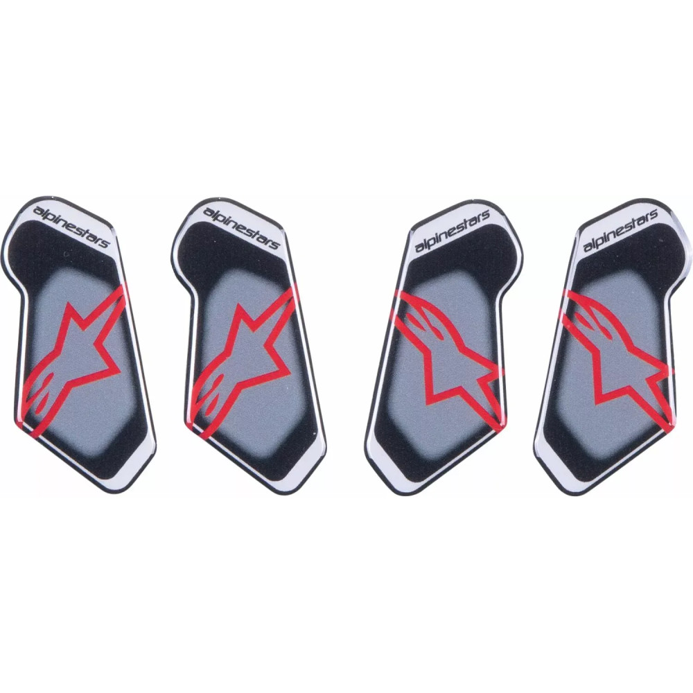 RK-7 Hinge Cover Sticker Replacement Set — RK-7 Plasma, knee, Black/Gray/Red