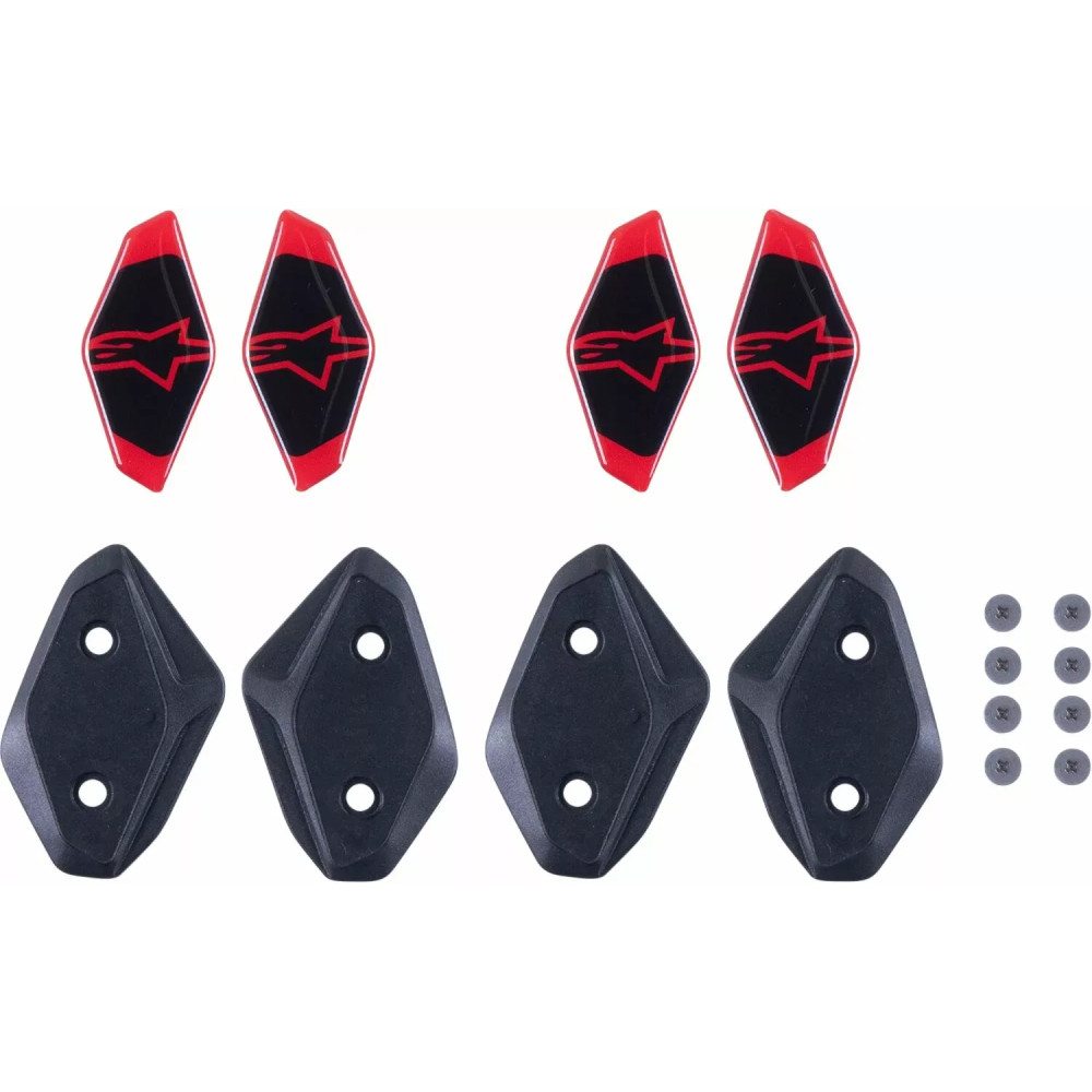 RK-10 Hinge Cover & Sticker Replacement Set — Supertech RK-10 Plasma, Black/Red
