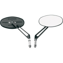Stealth II Mirror — 5" oval head, 6" stem, 5/16"-18 thread, Black powder-coated