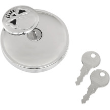 Screw-In Locking Skull Gas Cap — Chrome, Non-vented
