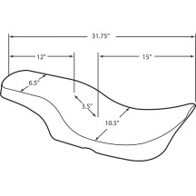 Asiento Spoon-Style para dos personas — 80,5 cm overall length, 38 cm driver seat length, 26,5 cm width