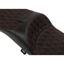 Extended Reach Freedom Touring Seats — 30-1/2" L, 15" driver width, 13" rear width, Black/Red