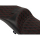 Extended Reach Freedom Touring Seats — 30-1/2" L, 15" driver width, 13" rear width, Black/Red
