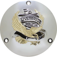 Live to Ride Derby Cover — 3-hole, gold/silver