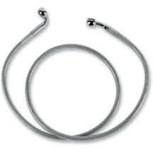 Stainless Steel Brake Line Kit — 115 cm (45-1/4"), Silver clear-coated, Front upper, Non-ABS