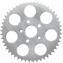 Piñón trasero — cadena 530, 49 dientes, orificio central 1.9", cromado