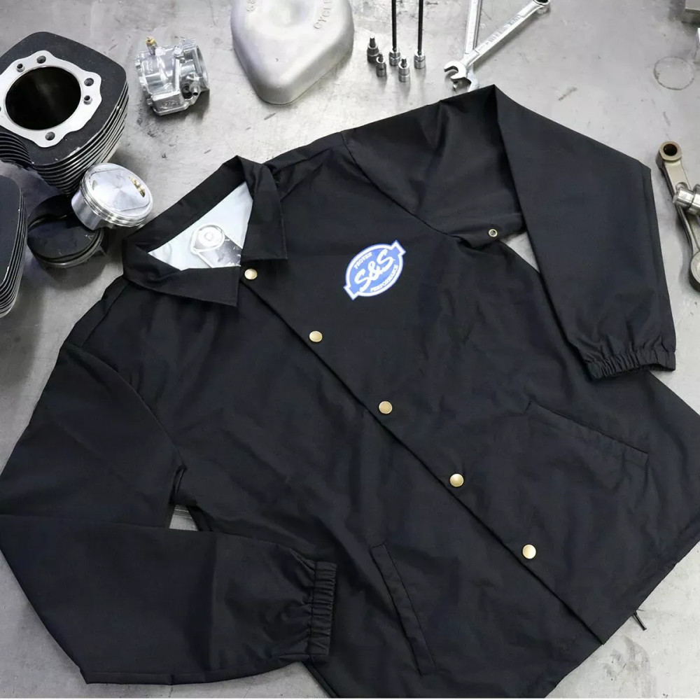 S&S® Button Down Windbreaker Jacket — 2XL, Black