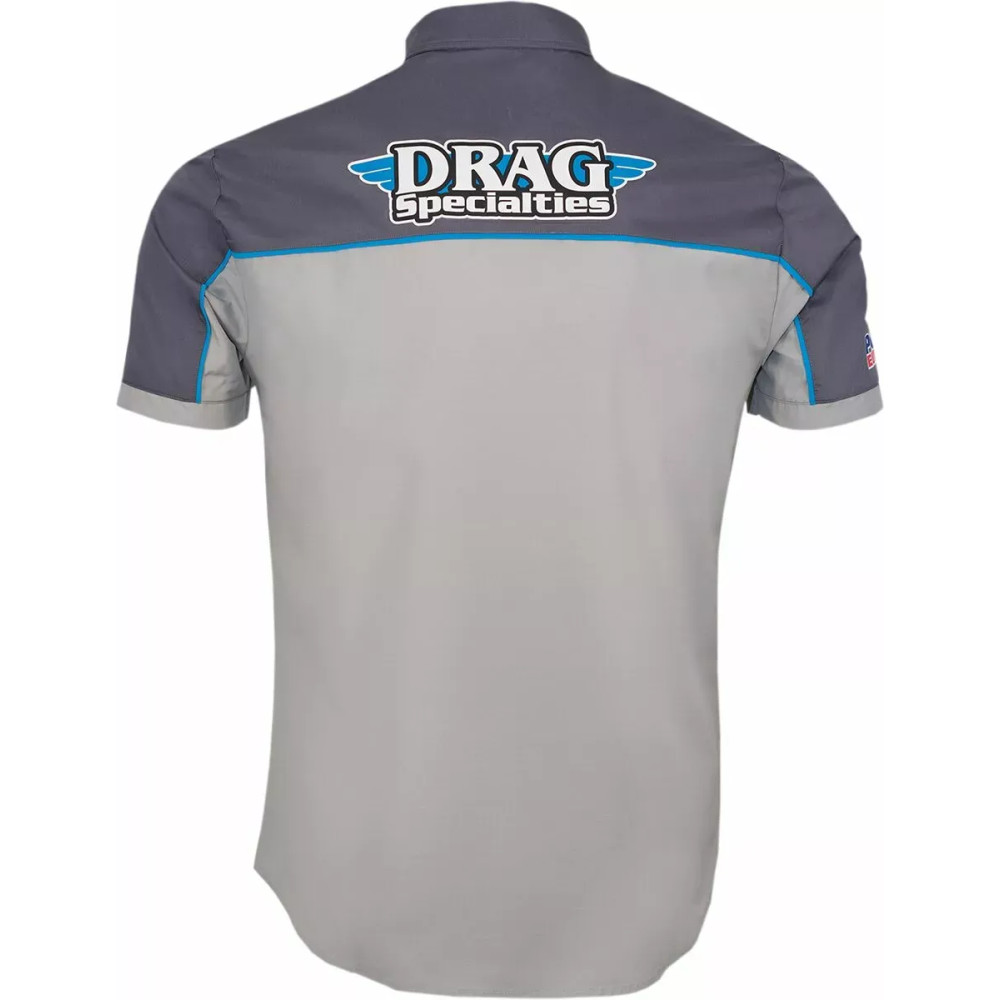 Drag Specialties Button Down Short Sleeve — Size M, Dark gray