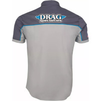 Drag Specialties Button Down Short Sleeve — L, Dark Gray