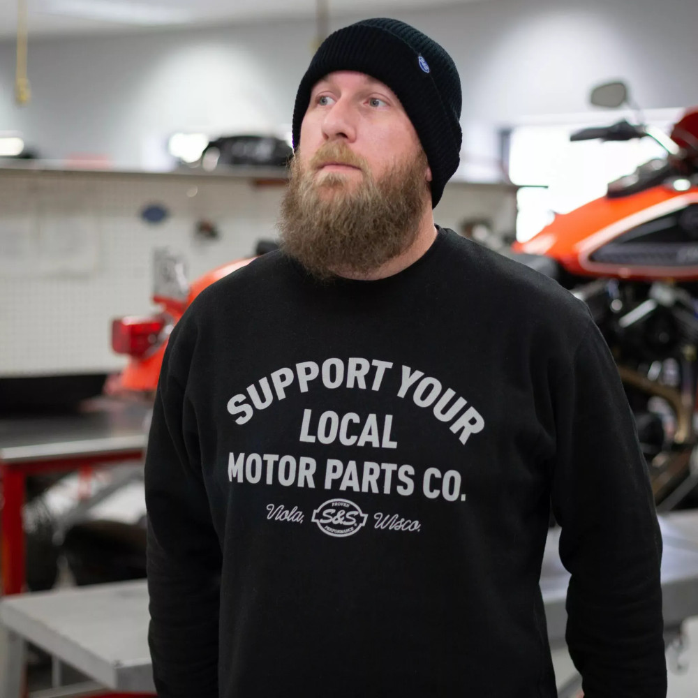 Support Sweatshirt — Size S, Black, Standard fit