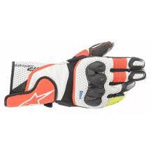 SP-2 v3 Leather Gloves — 2XL, White/Fluorescent Red/Black
