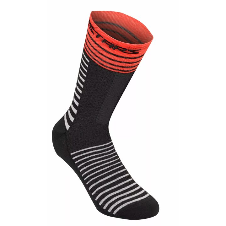 Calcetines Drop 19 — 19 cm, Negro, Rojo, US M
