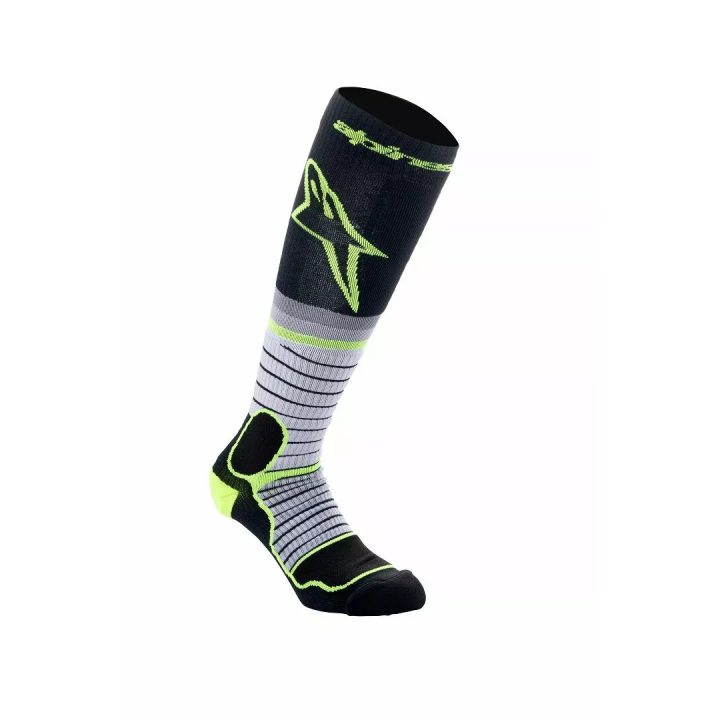 Calcetines MX Pro — Talla S, largo, Negro/Gris/Amarillo