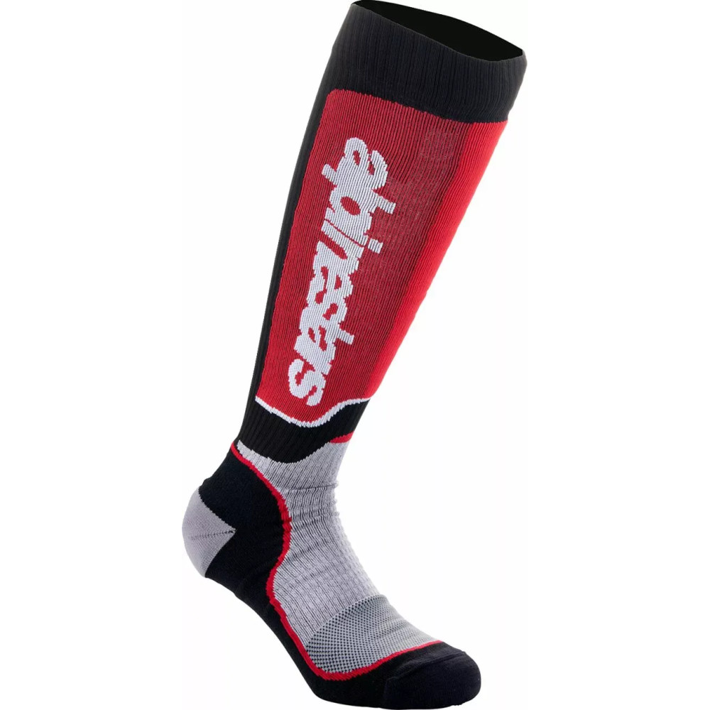 Calcetines MX Plus — S, largo, Negro, Gris, Rojo