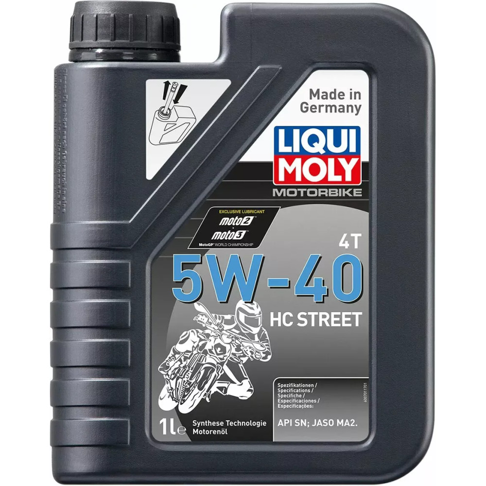 4T 5W-40 HC Street Engine Oil — 1 L, 5W-40, JASO MA2