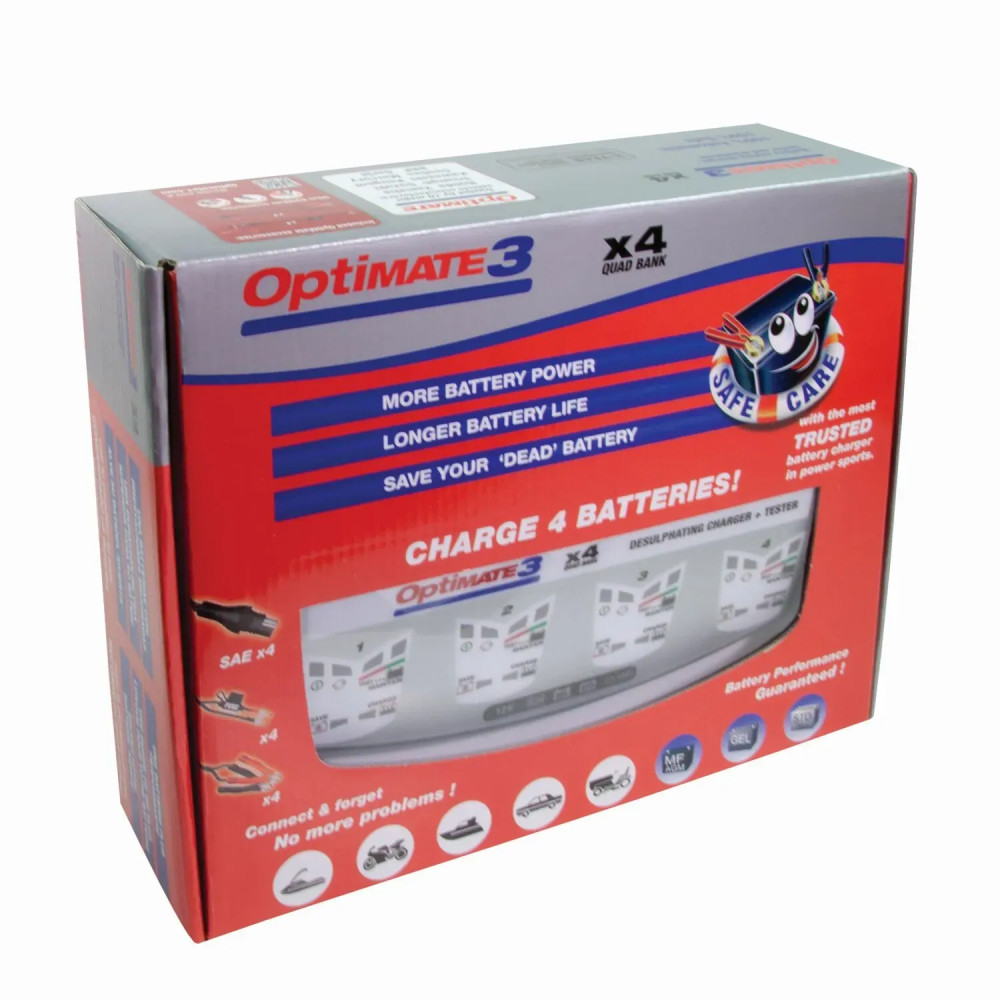 OptiMate 3 x 4 Banco — 12V, 0.8A, 4 bancos