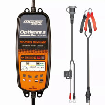 Moose Offroad OPTIMATE 2 DUO EU Cargador de Batería MSE — 12V, enchufe UE, negro