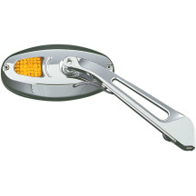 Espejos con intermitente — vástago 17.5 cm (7"), cabeza 13.5 cm x 7 cm, cromado