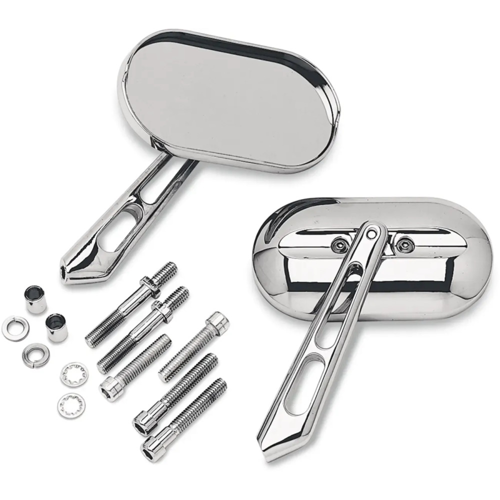 Espejo Magnum — vástago 14 cm, cabeza 12,5 cm x 7 cm, Cromo, Par