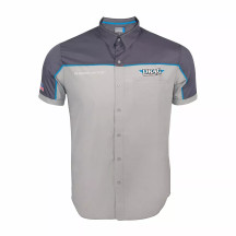 Drag Specialties Button Down Short Sleeve — 3XL, dark gray