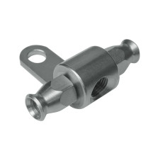 Brake Line Tee — Hose size -3, junction block, stainless steel, silver