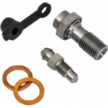 Banjo Bolt with Bleed Nipple — 3/8-24 thread, Chrome