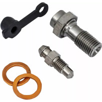 Banjo Bolt with Bleed Nipple — 3/8-24 thread, Chrome