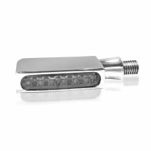 Intermitente LED — M8 x 20 roscado, carcasa cromada, lente ámbar o blanco