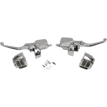 Handlebar Control Kit — 25.4 mm clamp, 17.5 mm bore (11/16"), Chrome