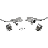Handlebar Control Kit — 25.4 mm clamp, 17.5 mm bore (11/16"), Chrome