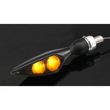 Micro Rhombus Dark Indicators — 23 mm, 12V, Threaded M8 x 20, Black