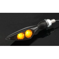 Micro Rhombus Dark Indicators — 23 mm, 12V, Threaded M8 x 20, Black