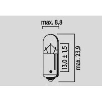 Halogen Bulbs — BA9s (H10W), 12V 5W, 10 Pack