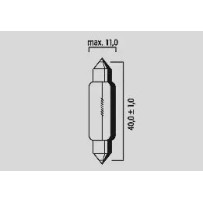 Festoons — 40 mm, SV8,5, 12 V, 10 W, 10-pack
