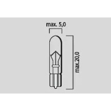 Filament Glass Wedge Bulbs — 12V, 2W, W2X4,6D, 10-pack