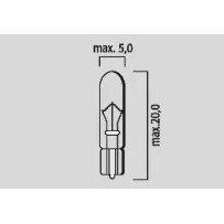 Filament Glass Wedge Bulbs — 12V, 2W, W2X4,6D, 10-pack