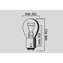 Filament Bulbs — 12V 21W, BAU15s (7507), Amber