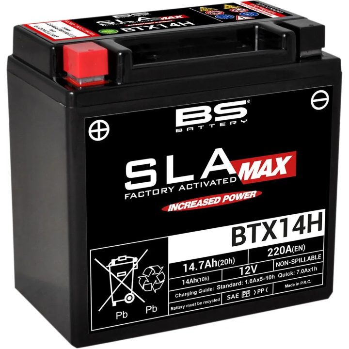 Batería SLA MAX activada en fábrica AGM libre de mantenimiento — 12V, 14Ah, 220A CCA, 150×87×145 mm