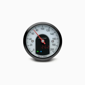 Motoscope Tiny — mo-SCOPE, aluminum housing, gloss black, KPH/MPH