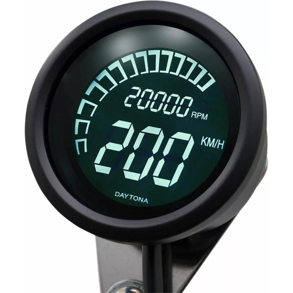 Speedometer — 0–99,999 km/mi, 12V, black
