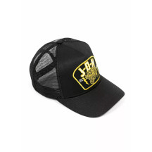 Tiger Trucker Hat — One Size, Snapback, Black, Yellow