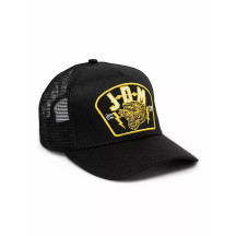 Tiger Trucker Hat — One Size, Snapback, Black, Yellow