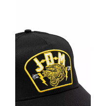 Tiger Trucker Hat — One Size, Snapback, Black, Yellow